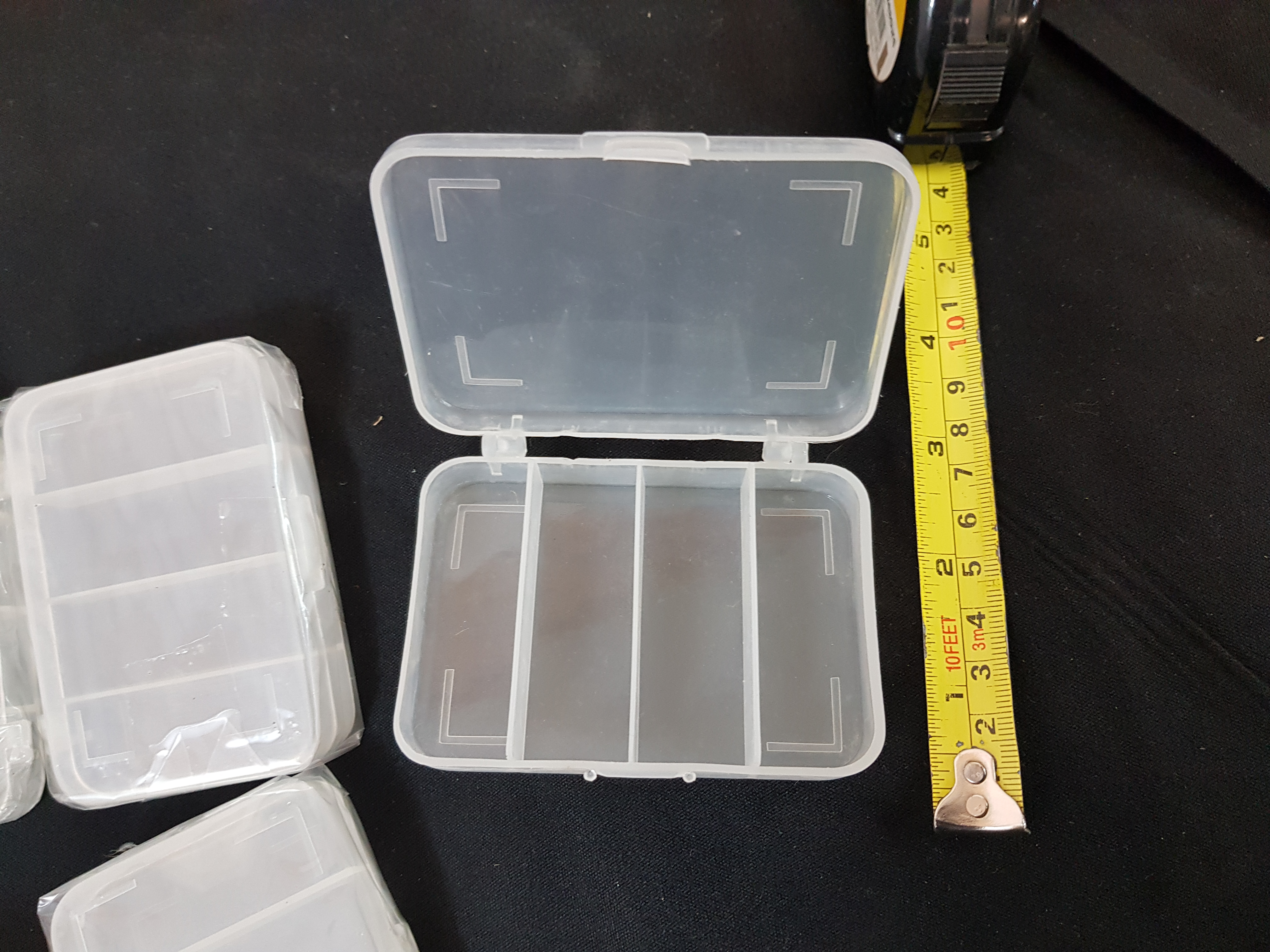 Small Plastic fishing hook, jewelry bead storage box,4 compartment